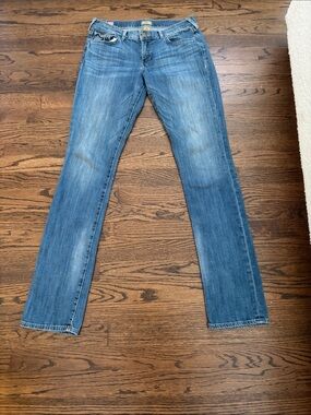 True Religion Women's Light Blue Straight Leg Jeans